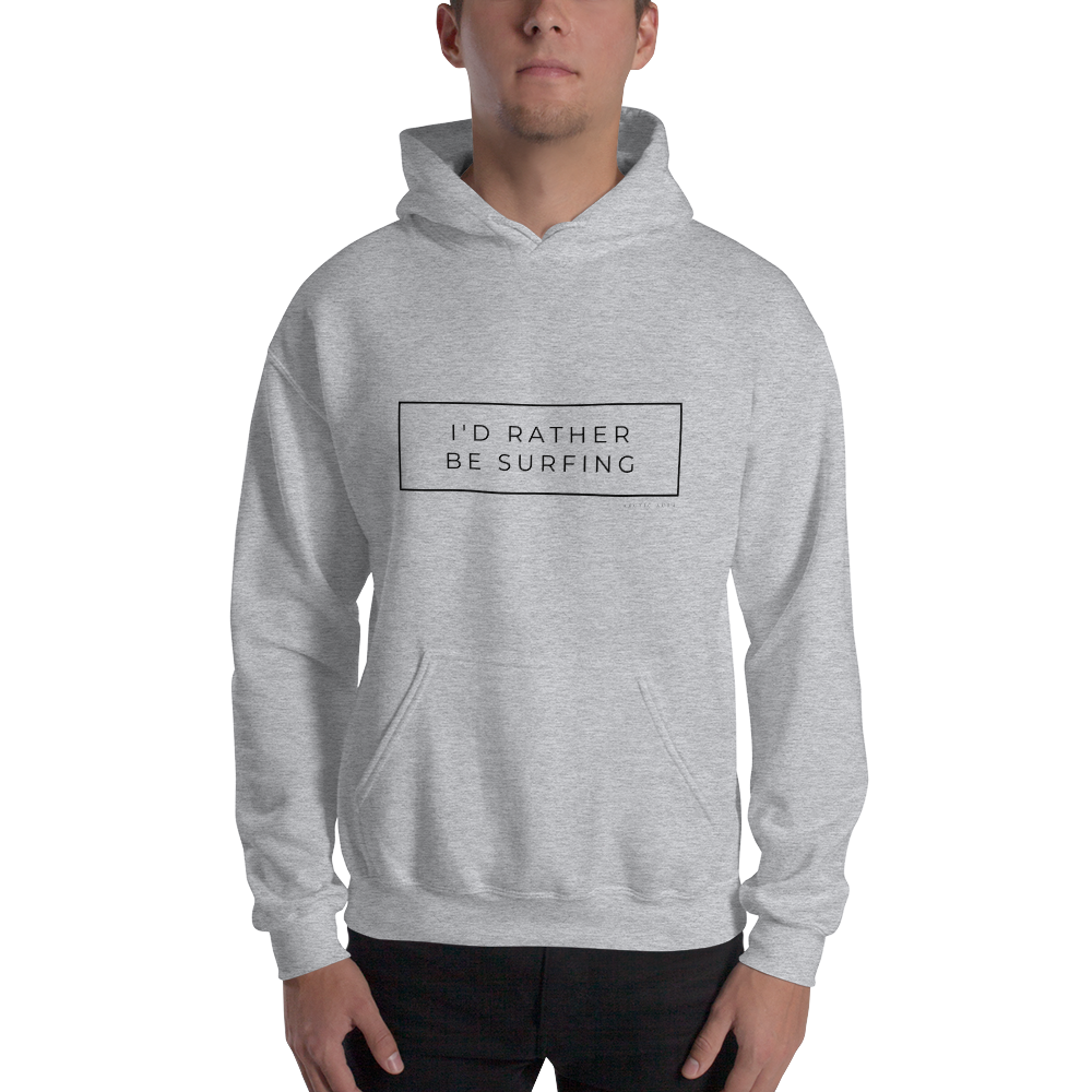 I'd Rather Be Surfing Unisex Hoody Black Font