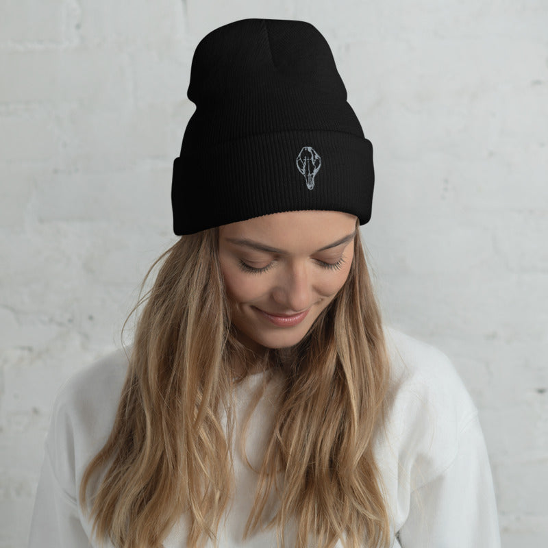 Fox Skull Cuffed Beanie