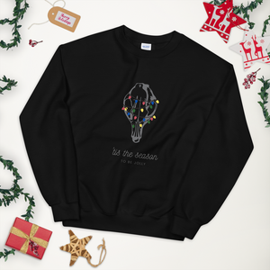 Festive Fox Skull with Christmas Lights - Unisex Sweatshirt/Christmas Jumper