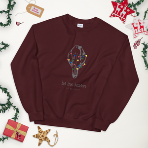 Festive Fox Skull with Christmas Lights - Unisex Sweatshirt/Christmas Jumper