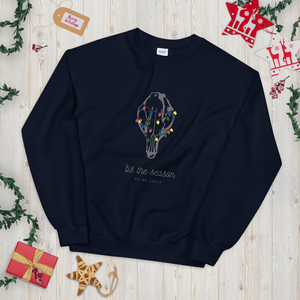 Festive Fox Skull with Christmas Lights - Unisex Sweatshirt/Christmas Jumper