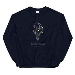 Festive Fox Skull with Christmas Lights - Unisex Sweatshirt/Christmas Jumper