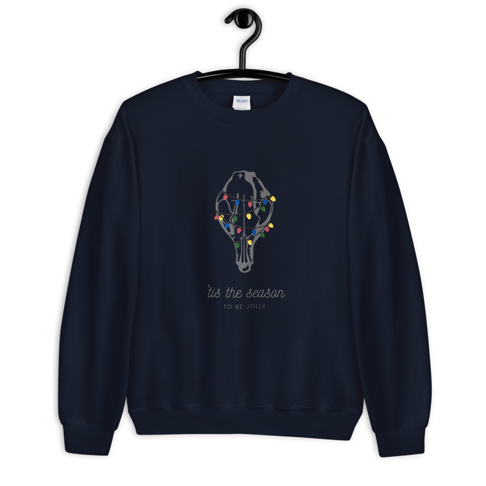 Festive Fox Skull with Christmas Lights - Unisex Sweatshirt/Christmas Jumper