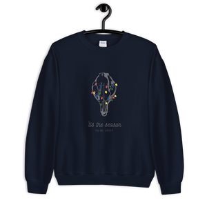 Festive Fox Skull with Christmas Lights - Unisex Sweatshirt/Christmas Jumper