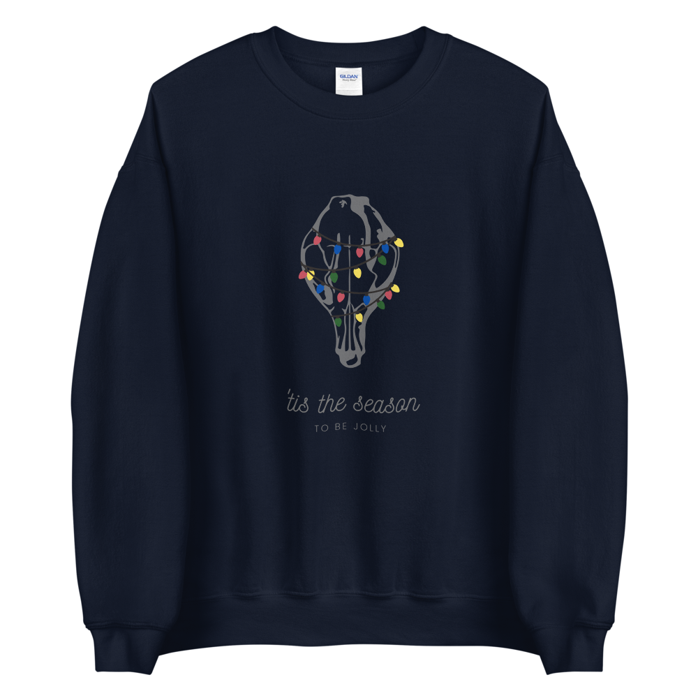 Festive Fox Skull with Christmas Lights - Unisex Sweatshirt/Christmas Jumper