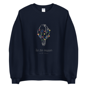 Festive Fox Skull with Christmas Lights - Unisex Sweatshirt/Christmas Jumper