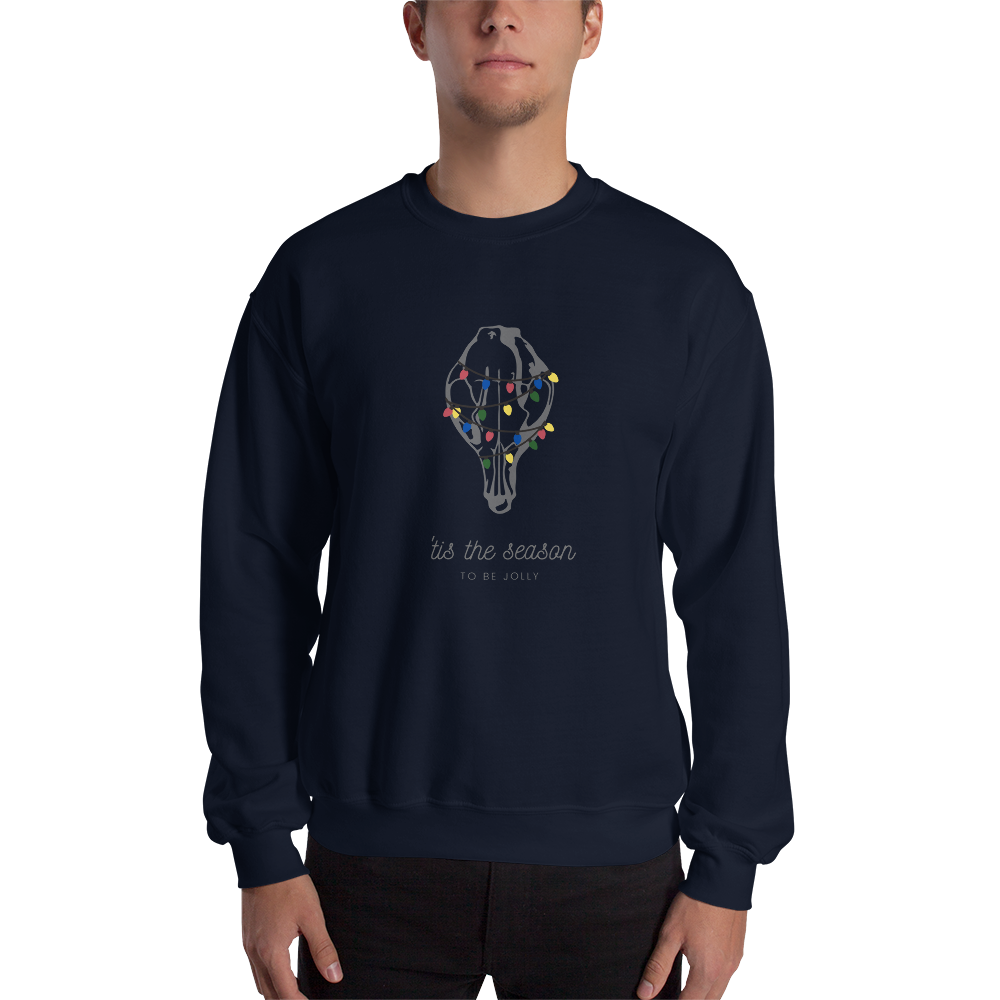 Festive Fox Skull with Christmas Lights - Unisex Sweatshirt/Christmas Jumper