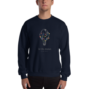 Festive Fox Skull with Christmas Lights - Unisex Sweatshirt/Christmas Jumper